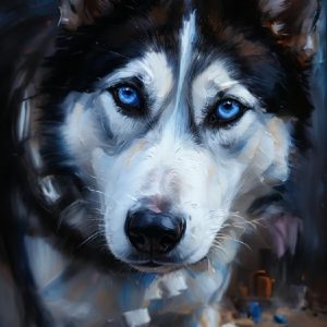 Dog Pet Portrait Oil Painting