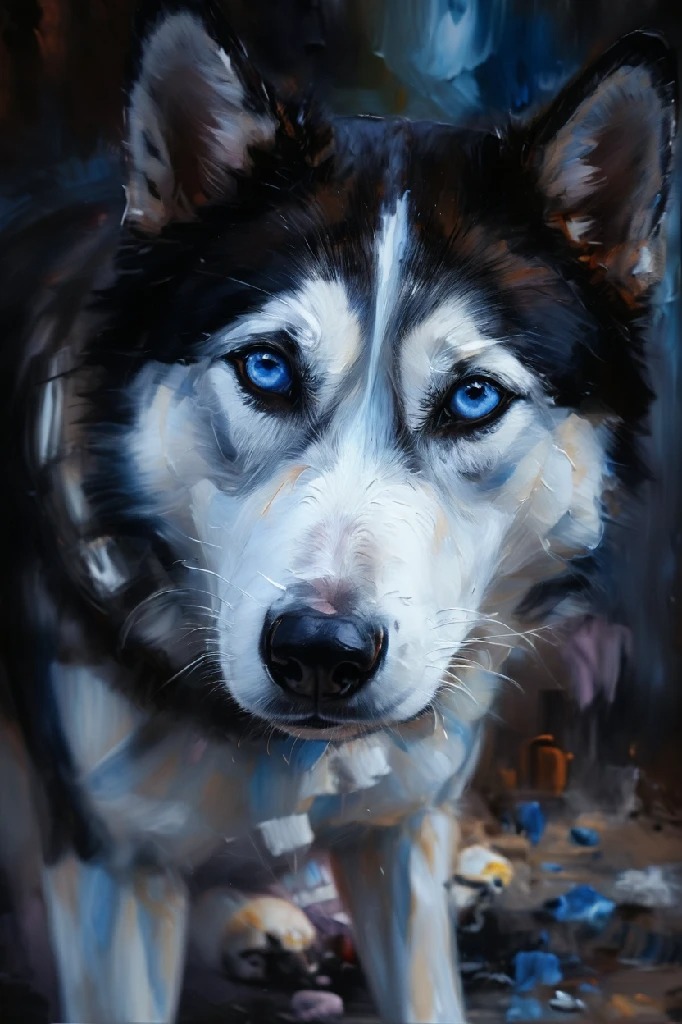 Dog Pet Portrait Oil Painting