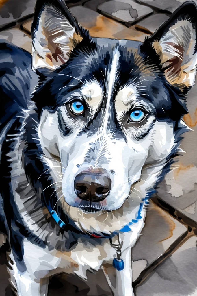 Watercolour Dog Portrait